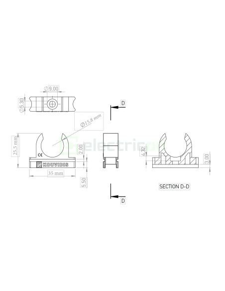 Clemă montaj tub copex Kouvidis CONDUR ISR 16mm 4033016