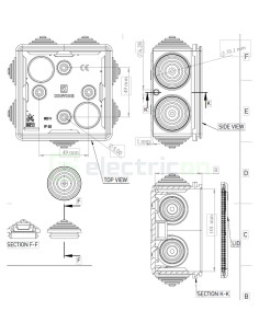 Cutie joncțiune etanșă Kouvidis CONDUR ISR Ø25/32 IP55 gri 3018025 2