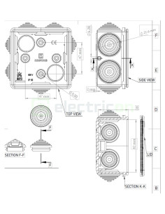 Cutie joncțiune etanșă Kouvidis CONDUR ISR Ø20/16 IP55 gri 3018020 2