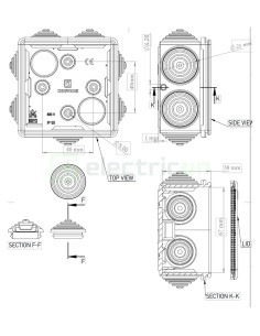Cutie joncțiune etanșă Kouvidis CONDUR ISR Ø16/20 IP55 gri 3018016 2