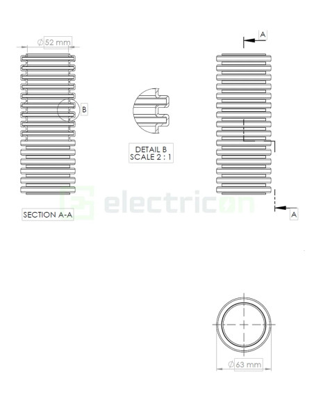 Mediflex AM tub flexibil Kouvidis 63mm 750N alb antimicrobian 20m 2044163