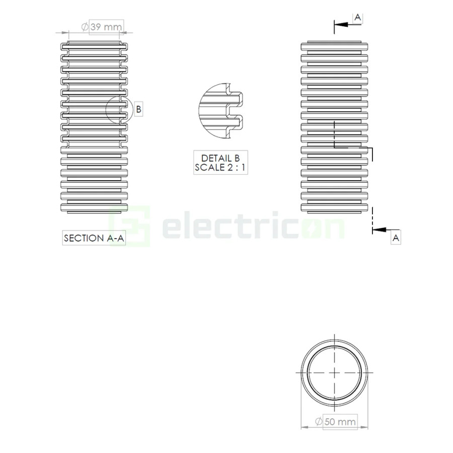 Copex tub flexibil MEDIFLEX AM 50mm 750N alb antimicrobian 20m 2044150