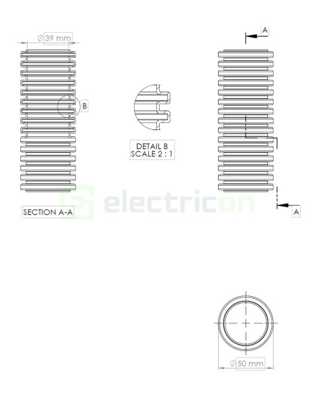 Copex tub flexibil MEDIFLEX AM 50mm 750N alb antimicrobian 20m 2044150