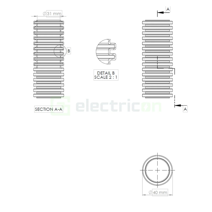 Copex tub flexibil MEDIFLEX AM 40mm 750N alb antimicrobian 20m 2044140