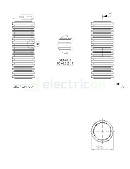 Copex tub flexibil MEDIFLEX AM 40mm 750N alb antimicrobian 20m 2044140