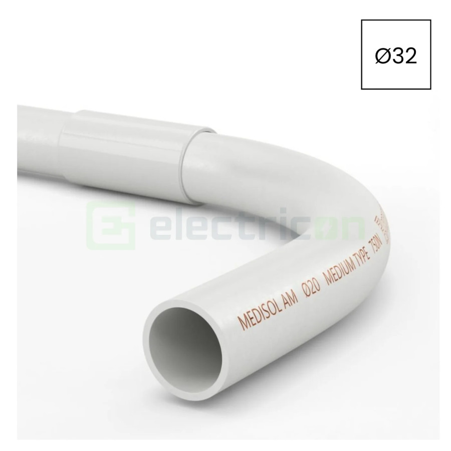 Cot PVC Kouvidis MEDISOL AM 32mm 750N alb tub flexibil-rigid 4344132