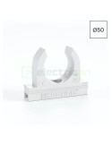 Clemă montaj tub - copex - Ø50 mm - gama Medisol AM, alb, proprietăți anti-microbiene - Kouvidis 4144050