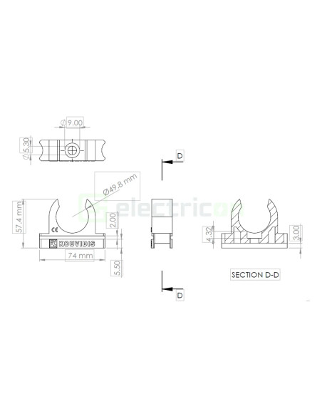 Clema montaj tub copex Kouvidis MEDISOL AM 50mm 4144050