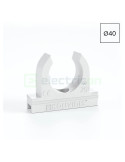 Clemă montaj tub - copex - Ø40 mm - gama Medisol AM, alb, proprietăți anti-microbiene - Kouvidis 4144040