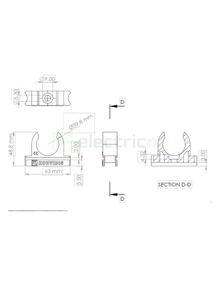 Clema montaj tub copex Kouvidis MEDISOL AM 40mm 4144040