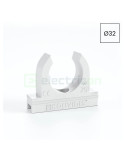 Clemă montaj tub - copex - Ø32 mm - gama Medisol AM, alb, proprietăți anti-microbiene - Kouvidis 4144032