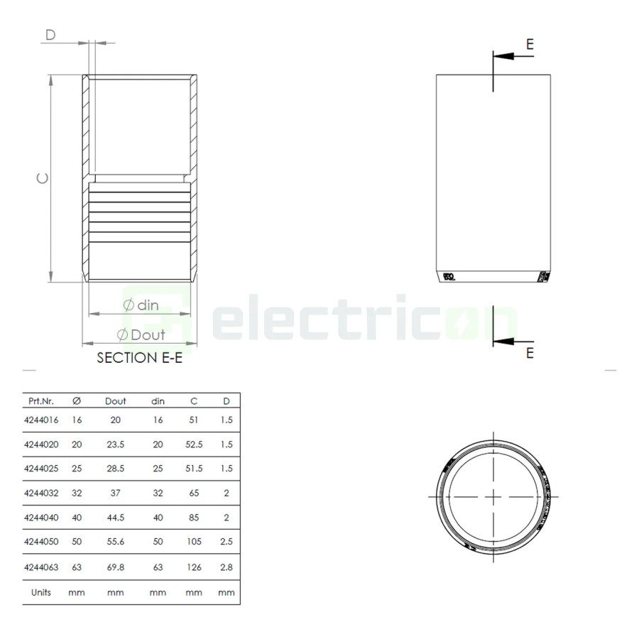 Mufa cuplaj copex Kouvidis MEDISOL AM 32mm alb 4244032