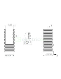 Geonflex tub flexibil cu sondă Kouvidis 75mm 750N negru-roșu rola 25m 2042075 2