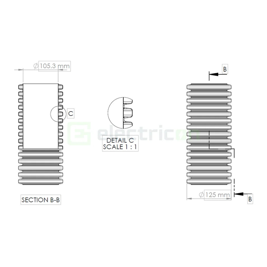 Geonflex tub flexibil cu sondă Kouvidis 125mm 750N negru-verde 50m 2043125