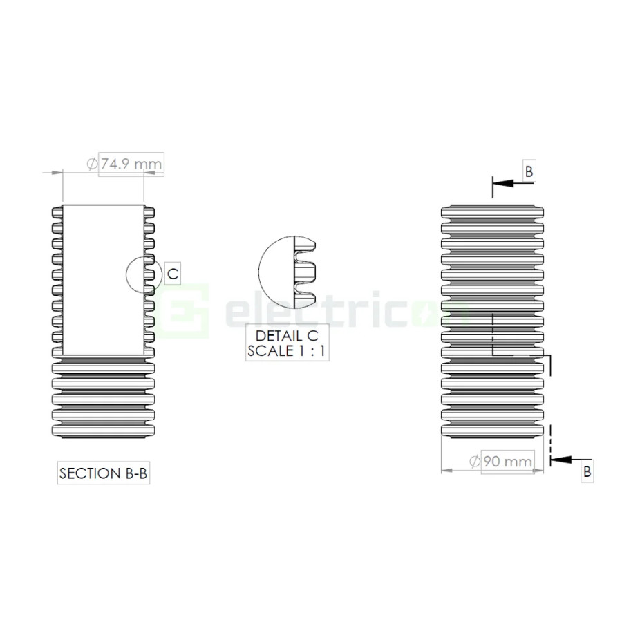 Tub gofrat Geonflex ISR 90mm cu sondă 50m negru-verde 2043090