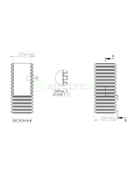 Tub gofrat Geonflex ISR 90mm cu sondă 50m negru-verde 2043090
