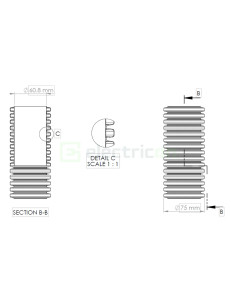 Geonflex tub flexibil cu sondă Kouvidis 75mm 750N negru-verde rola 50m 2043075 2