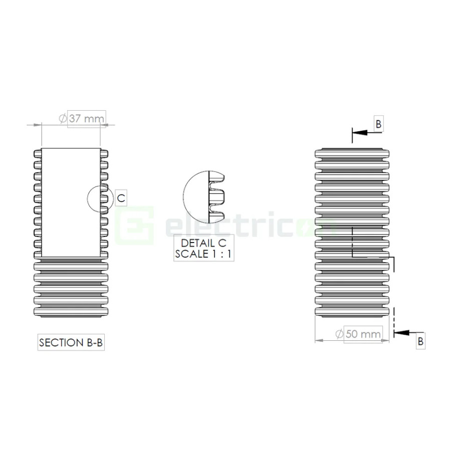 Tub gofrat Geonflex ISR 50mm cu sondă 50m protecție electromagnetică 2043050