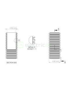Copex tub flexibil Geonflex ISR 40mm cu sondă 50m negru-verde 2043040 2