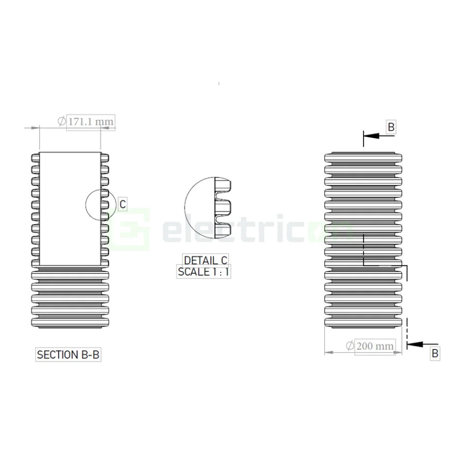 Copex tub flexibil GEOSUB ISR 200mm cu sondă 25m 450N underground 2047200