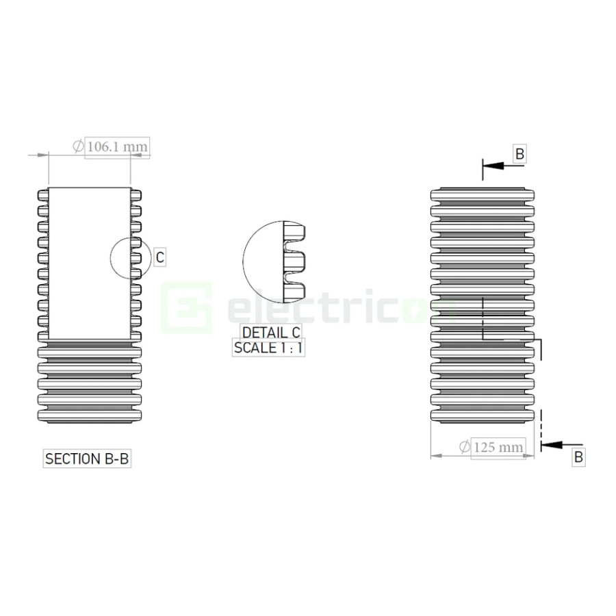 Geosub tub flexibil cu sondă Kouvidis 125mm 450N negru-roșu 25m 2047125