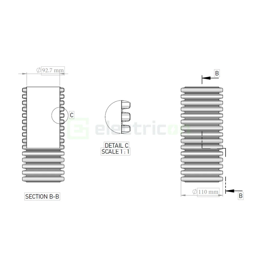 Geosub tub flexibil cu sondă Kouvidis 110mm 450N negru-rosu 50m 2047110