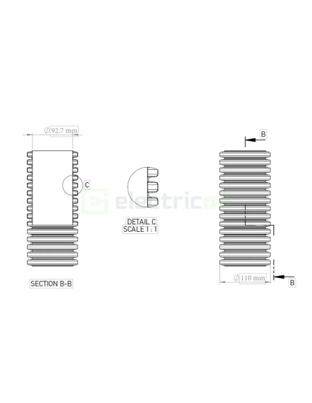 Geosub tub flexibil cu sondă Kouvidis 110mm 450N negru-rosu 50m 2047110