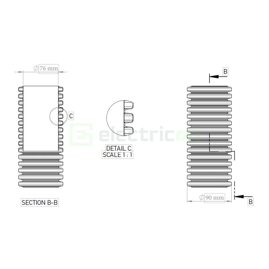 Geosub tub flexibil cu sondă Kouvidis 90mm 450N negru-verde 50m 2047090