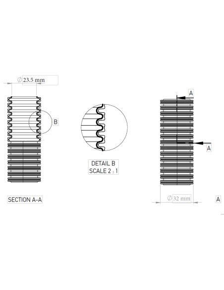Copex tub flexibil Kouvidis DUROFLEX PLUS ISR 32mm 750N negru-roșu 25m 2050032