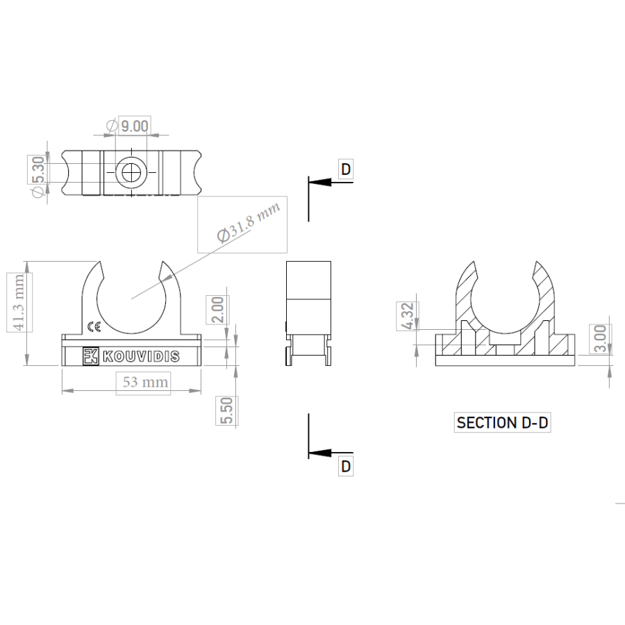 Clemă copex-uri Kouvidis DUROSOL DUROFLEX 32mm 4049032