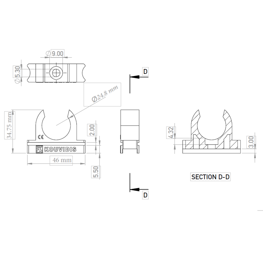 Clemă copex-uri Kouvidis DUROSOL DUROFLEX 25mm 4049025