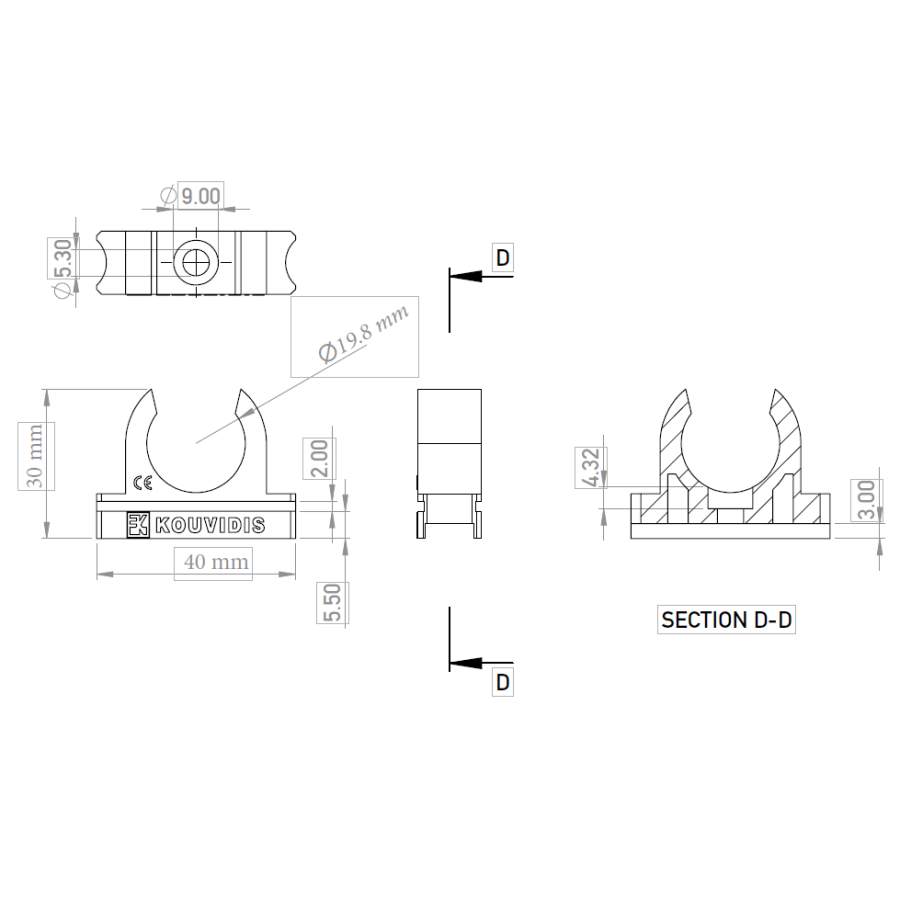 Clemă copex-uri Kouvidis DUROSOL DUROFLEX 20mm 4049020
