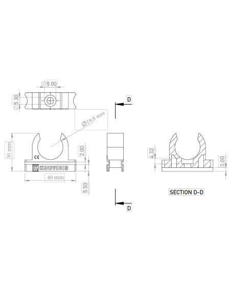Clemă copex-uri Kouvidis DUROSOL DUROFLEX 20mm 4049020