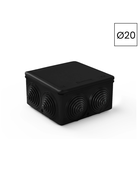 Cutie joncțiune montaj aparent Kouvidis DUROSOL PLUS ISR Ø20/16mm negru 3029020