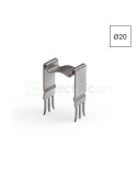 Clemă metalică pentru fixare tuburi și copex - Ø20 mm - pentru rigips și lemn, montaj rapid prin batere - Kouvidis 6000025