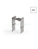 Clemă metalică pentru fixare tuburi și copex - Ø16 mm - pentru rigips și lemn, montaj rapid prin batere - Kouvidis 6000024