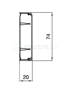 Canal cablare PVC 20x75 alb Hager ATA207529016 clema compartimente 2