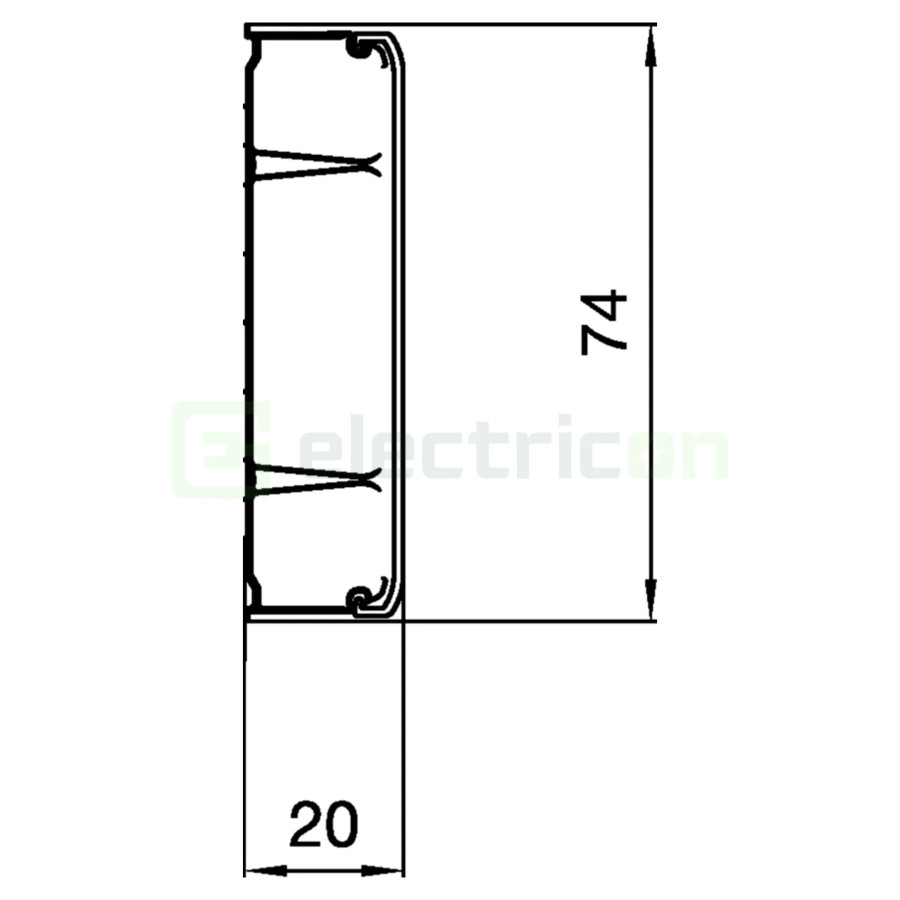 Canal cablu PVC clema despărțitoare 20x75mm alb Hager ATA207529016