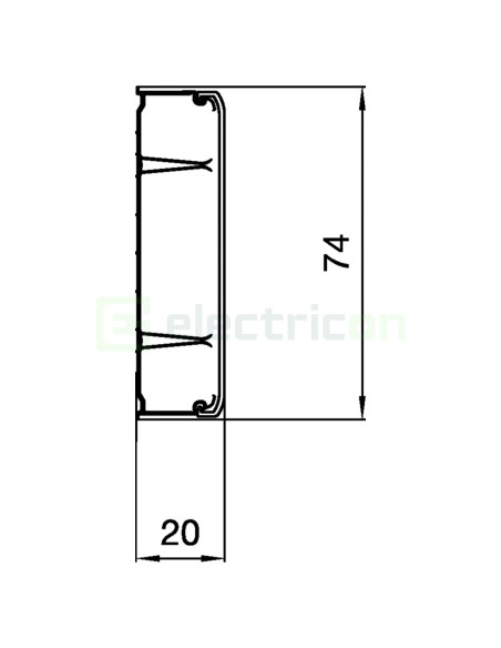 Canal cablu PVC clema despărțitoare 20x75mm alb Hager ATA207529016