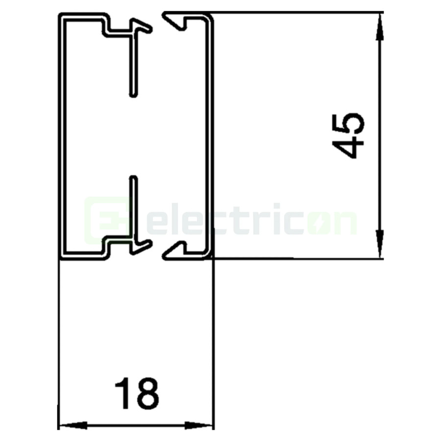 Canal cablu PVC 18x45mm alb Hager LF1804509016