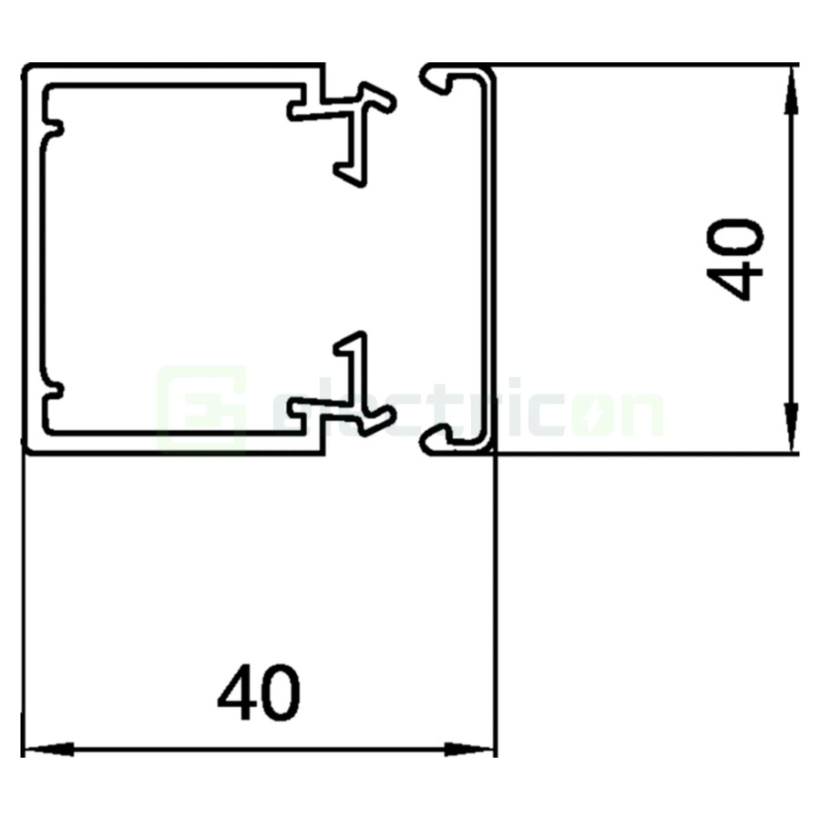 Canal cablu PVC 40x40mm alb Hager LF4004009016