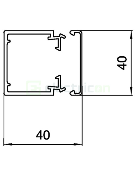Canal cablu PVC 40x40mm alb Hager LF4004009016