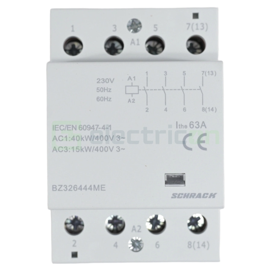 Contactor modular 63A 4NO 230V Schrack Amparo BZ326444ME putere ridicata