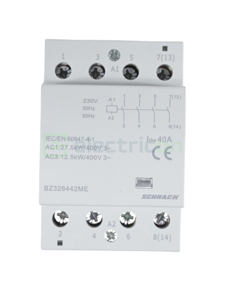 Contactor modular 40A 4NO 230V Schrack Amparo BZ326442ME pe sina DIN