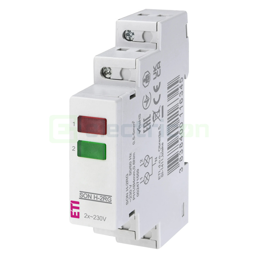 Indicator luminos monofazat rosu verde ETI SON H-2RG 002471559 pentru panou
