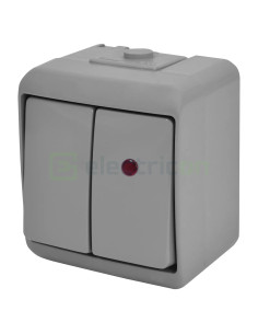 Întrerupător dublu LED IP54 gri VHE-2L-SR ETI 004668067