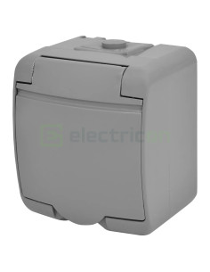 Priză Shucko 2P+E capac opac IP44 gri RHE-1s-SR ETI 004668070