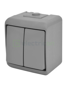 Întrerupător dublu aplicat IP54 gri VHE-2-SR ETI 004668061