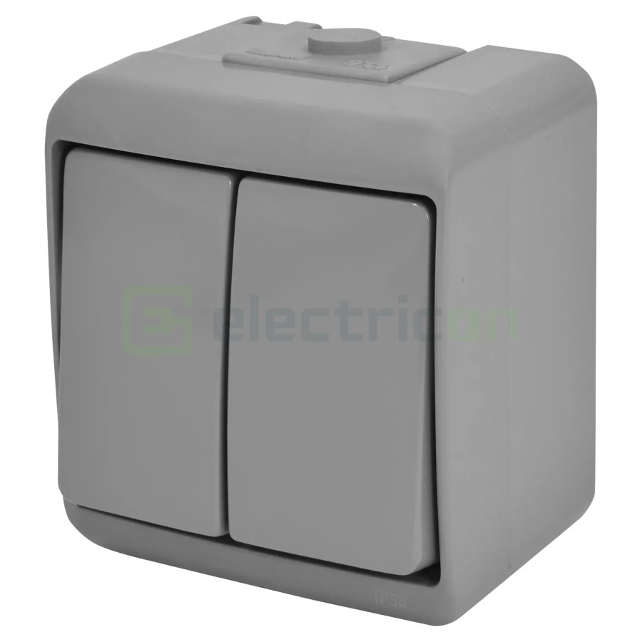 Întrerupător dublu aplicat IP54 gri VHE-2-SR ETI 004668061