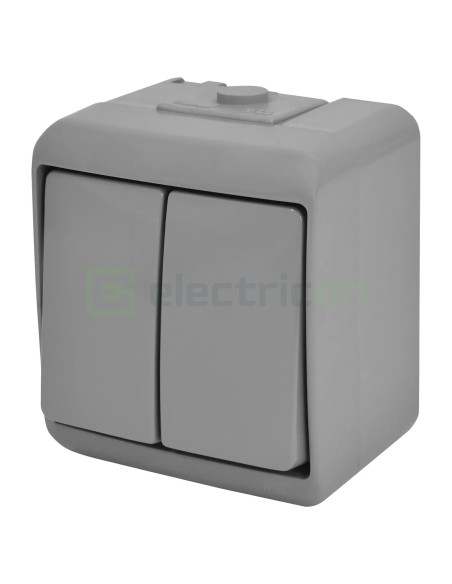 Întrerupător dublu aplicat IP54 gri VHE-2-SR ETI 004668061